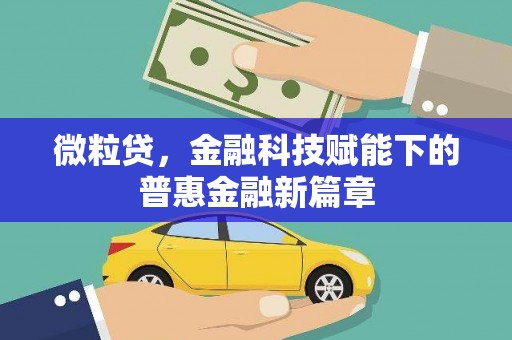 科尔沁左翼后旗微粒贷，金融科技赋能下的普惠金融新篇章