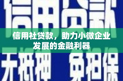 科尔沁左翼后旗信用社贷款，助力小微企业发展的金融利器