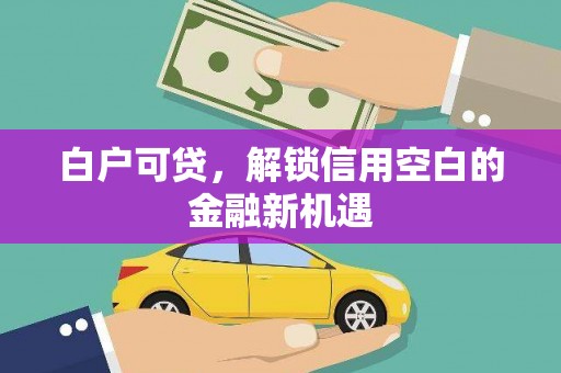 科尔沁左翼后旗白户可贷，解锁信用空白的金融新机遇