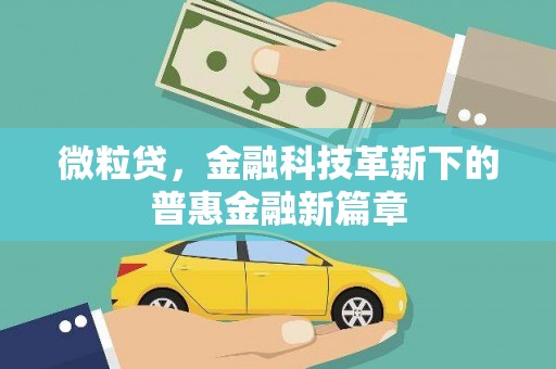 科尔沁左翼后旗微粒贷，金融科技革新下的普惠金融新篇章