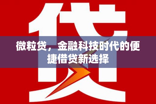 科尔沁左翼后旗微粒贷，金融科技时代的便捷借贷新选择